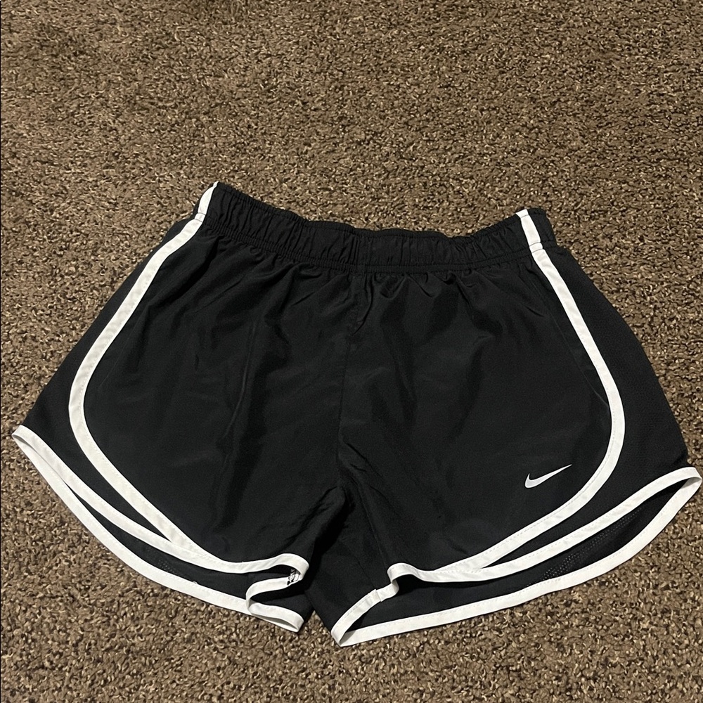 Nike Women's Black and White Athletic Shorts